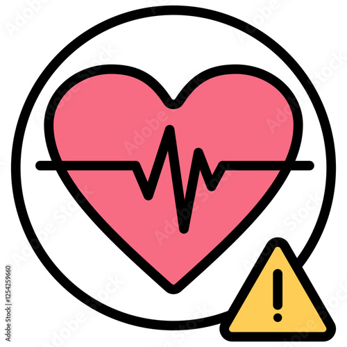Heart Disease Outline Color Icon