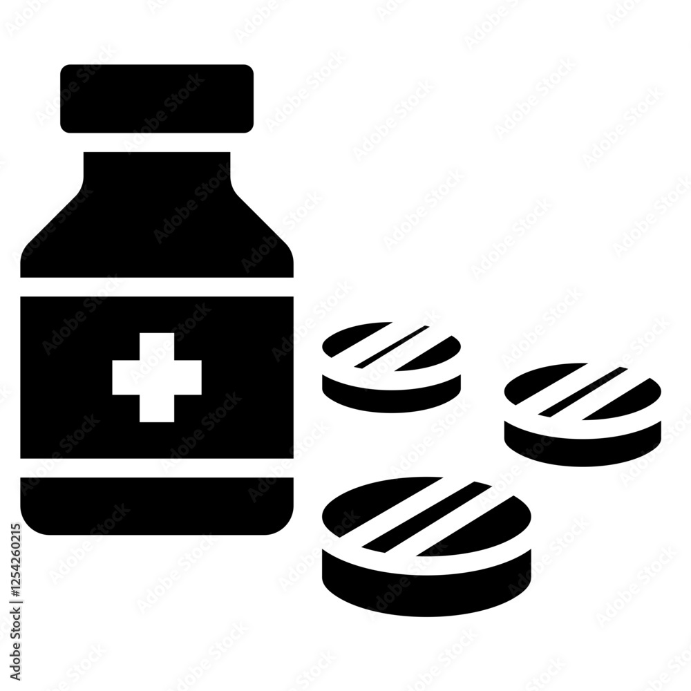 Fototapeta premium Aspirin Therapy Glyph Icon