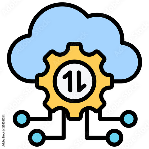 Cloud Computing Outline Color Icon