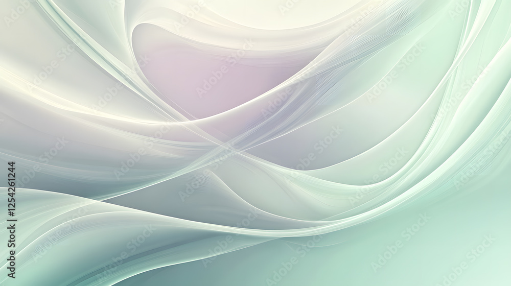Fototapeta premium Serene Flowing Abstract Background Pastel Green and Lavender Hues