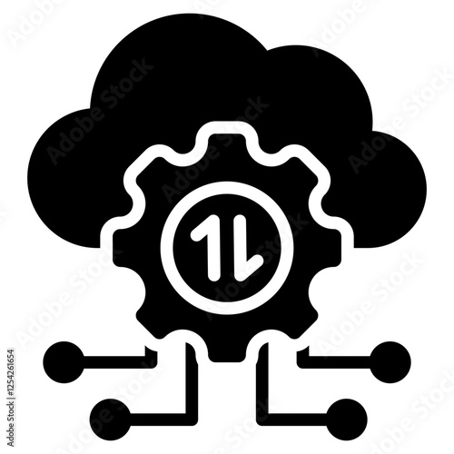 Cloud Computing Glyph Icon