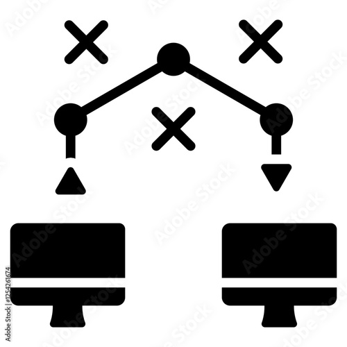 Traceroute Glyph Icon