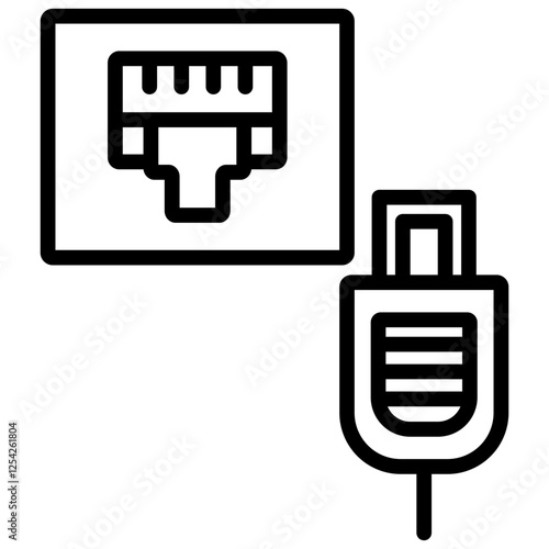 Ethernet Outline Icon