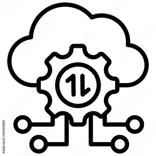 Cloud Computing Outline Icon