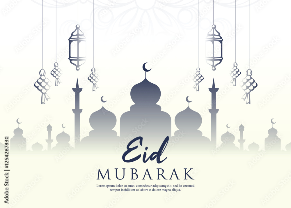 Fototapeta premium Islamic background. Eid Mubarak illustration design