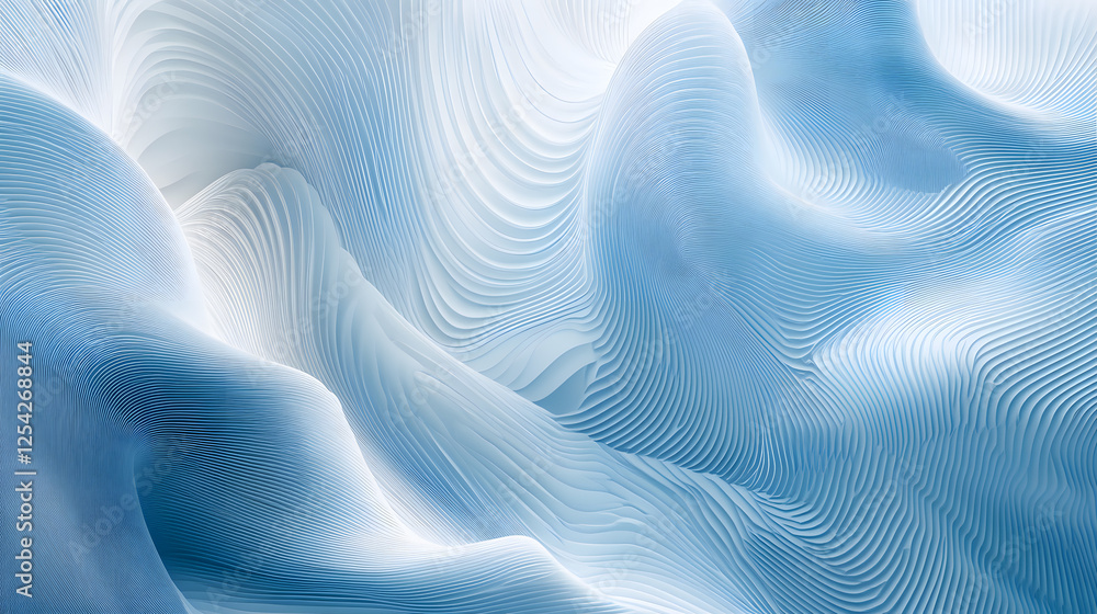 Naklejka premium Abstract Blue and White Wave Pattern Background