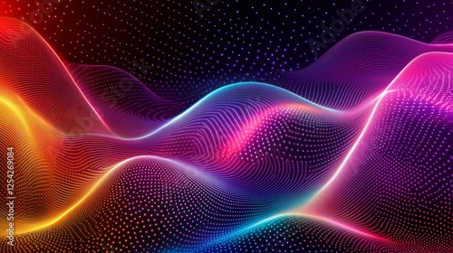 Background abstract gaming neon stripes glowing rainbow technology