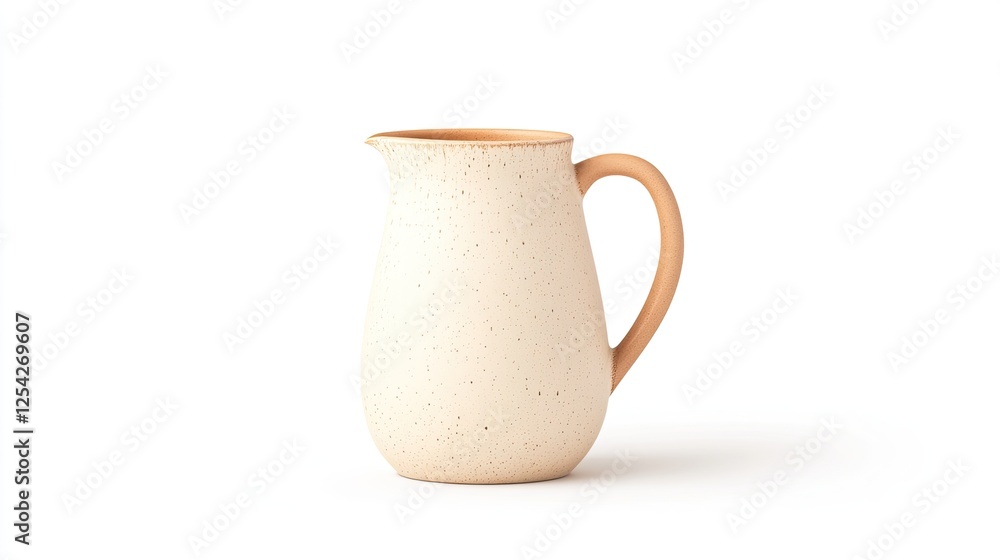 Elegant ceramic pitcher with speckled design on a minimalist background, showcasing craftsmanship Elegant ceramic pitcher with speckled design on a minimalist background, showcasing craftsmanship
