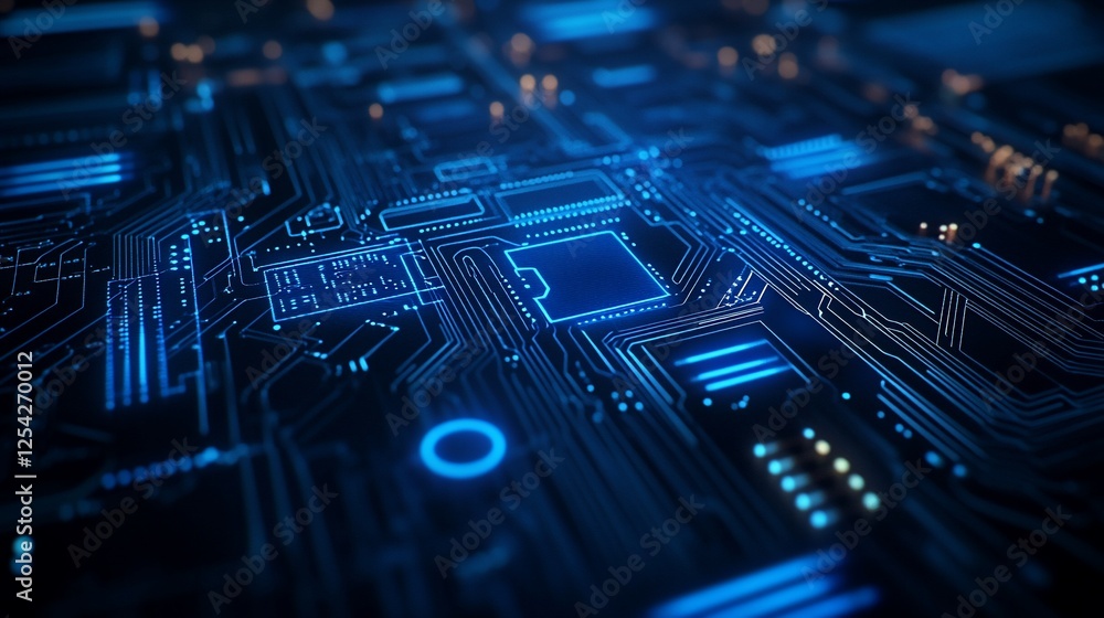 Glowing Circuit Board, Data Processing, Technology, Background Glowing Circuit Board, Data Processing, Technology, Background