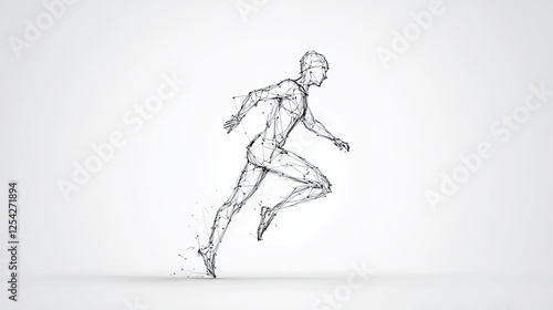 Abstract representation of a runner in motion, showcasing dynamic movement and energy