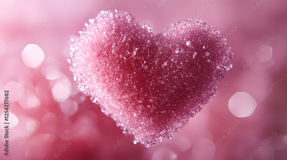 Pink Heart Shining in Soft Purple Glow Pink Heart Shining in Soft Purple Glow