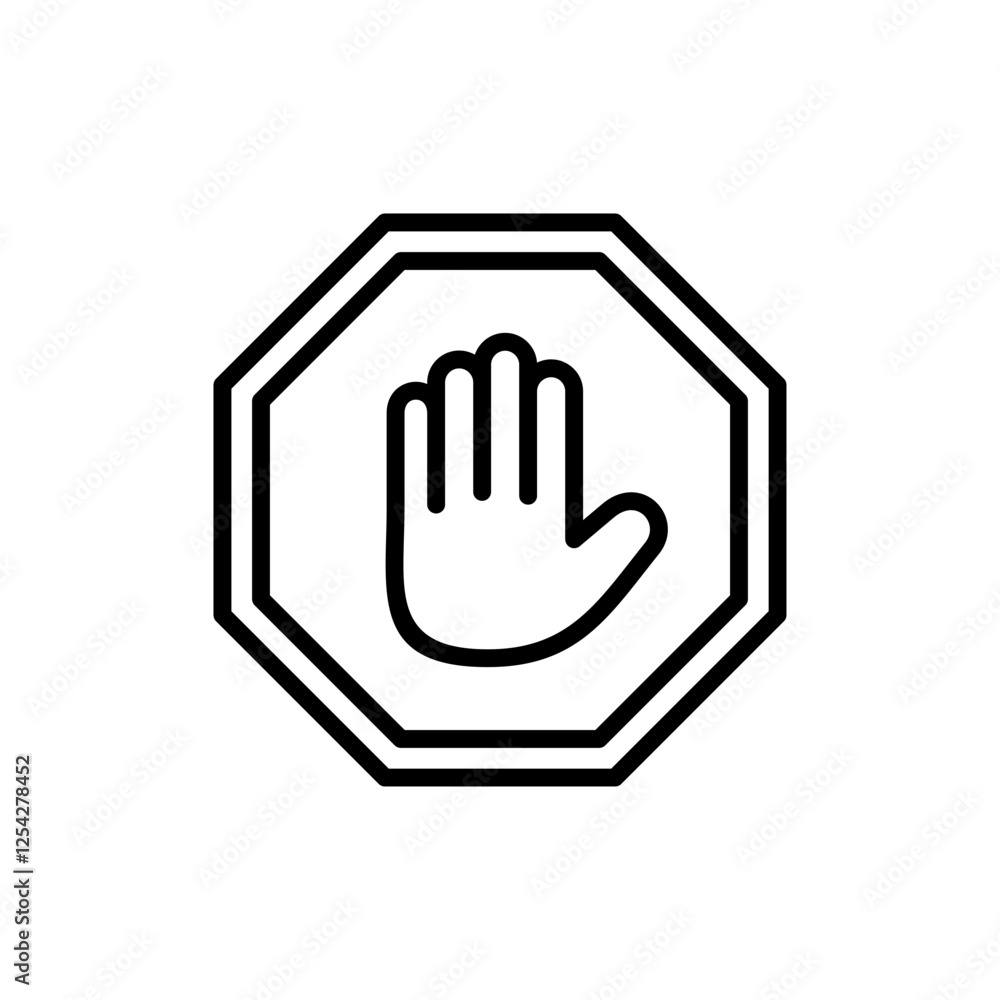 Stop icon vector. stop road sign. hand stop sign and symbol. Do not enter stop red sign with hand Stop icon vector. stop road sign. hand stop sign and symbol. Do not enter stop red sign with hand