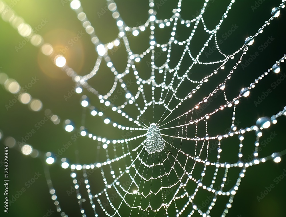 Close-up of a delicate spider web covered in morning dew, glistening in sunlight with a blurred green background, symbolizing nature’s beauty, fragility, and intricate design.
Close-up of a delicate spider web covered in morning dew, glistening in sunlight with a blurred green background, symbolizing nature’s beauty, fragility, and intricate design.