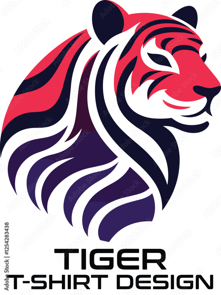 Fototapeta premium Tiger Vector T Shirt Design