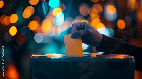 An election official validates the authenticity of a citizens vote recorded on a decentralized blockchain network ensuring a fair and transparent election. photo