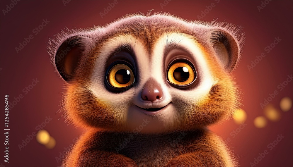 Niedliches Loris, bordeaux Hintergrund Niedliches Loris, bordeaux Hintergrund