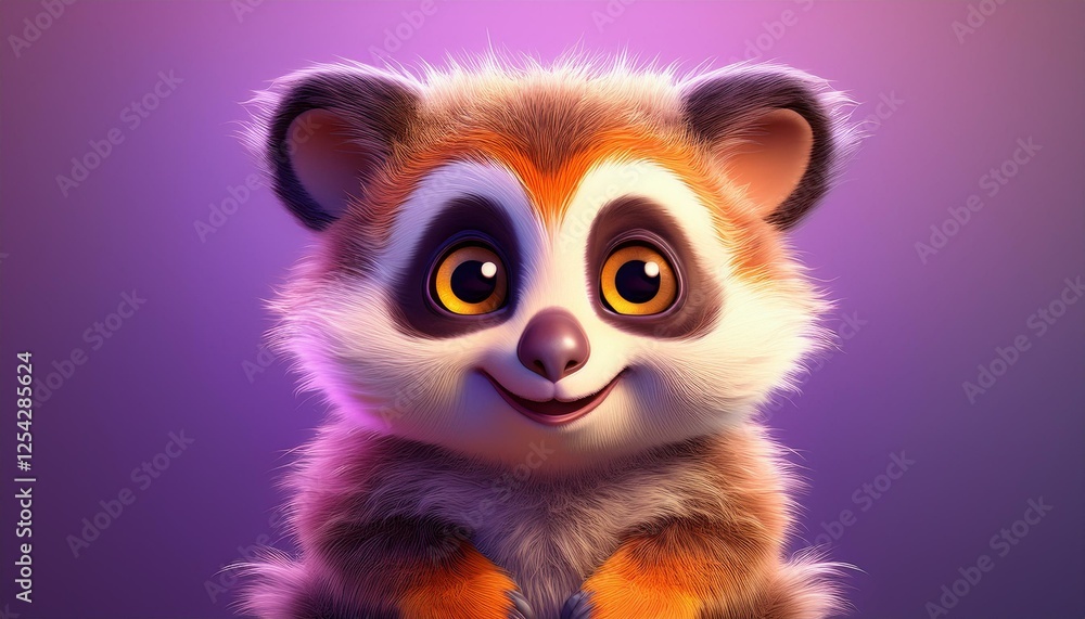 Süßes Loris, lila Hintergrund Süßes Loris, lila Hintergrund
