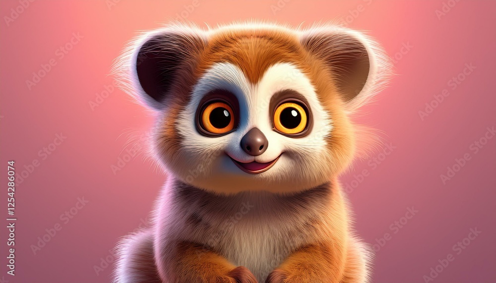 Niedliches Loris, rosa Hintegrund Niedliches Loris, rosa Hintegrund
