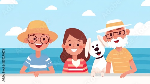 Child travelling with his grandparents