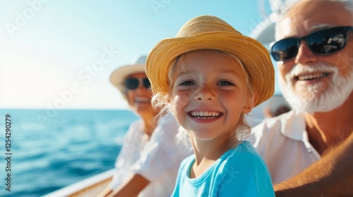 Child travelling with his grandparents