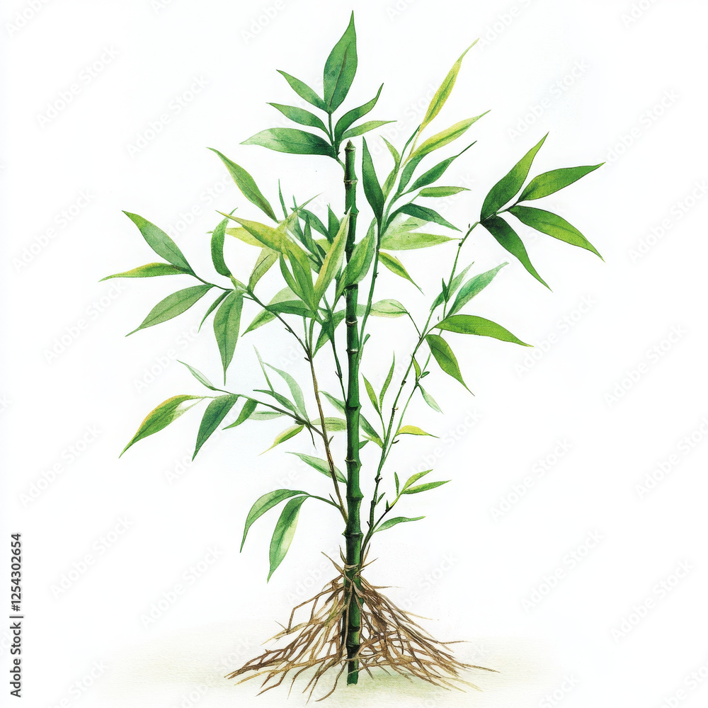 Illustration painted Realistic boho style plant exudes natural charm Illustration painted Realistic boho style plant exudes natural charm