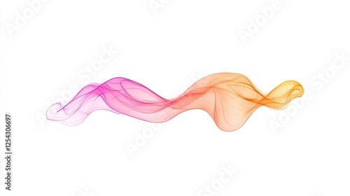 Abstract colorful waves flowing gracefully across a white background, creating a sense of movement and energy