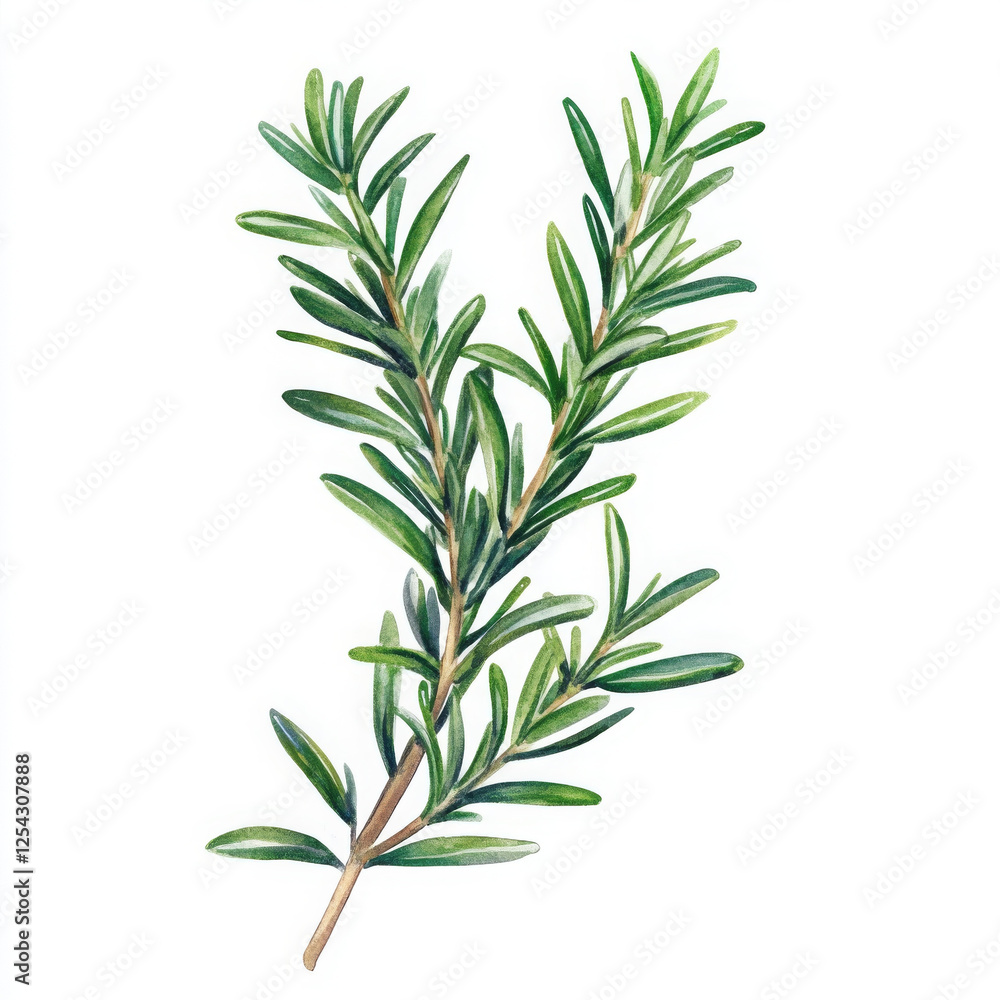 Realistic boho style rosemary illustration looks natural Realistic boho style rosemary illustration looks natural