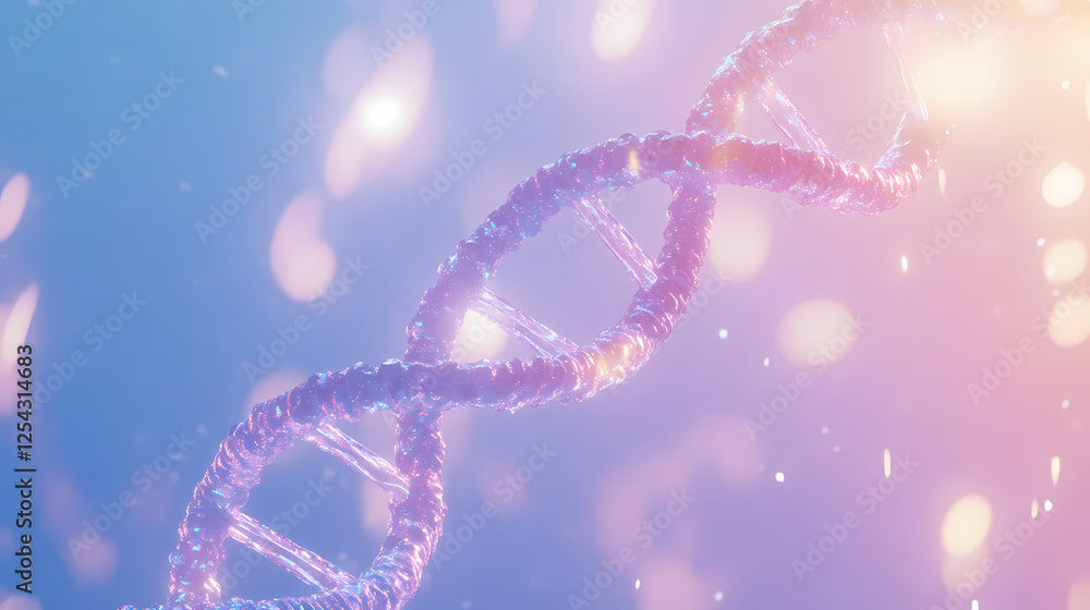 DNA Double Helix in Dreamy Gradient Light DNA Double Helix in Dreamy Gradient Light