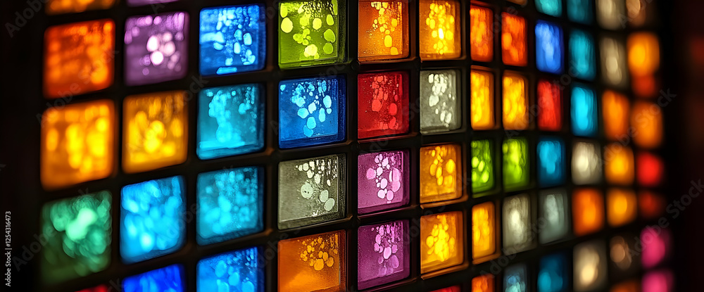Colorful Square Pattern Mosaic Wall Design Colorful Square Pattern Mosaic Wall Design