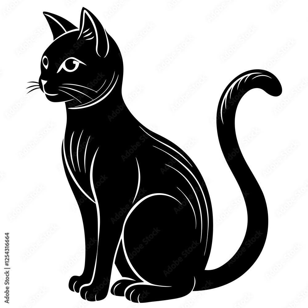 Fototapeta premium black and white cat