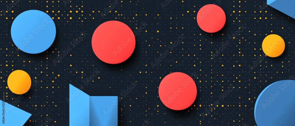 Naklejka premium Vibrant Polyspherical Galaxy Digital Art Interface Design Concept