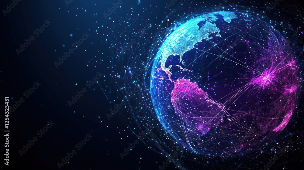 Digital Earth Globe Network Abstract Background Digital Earth Globe Network Abstract Background