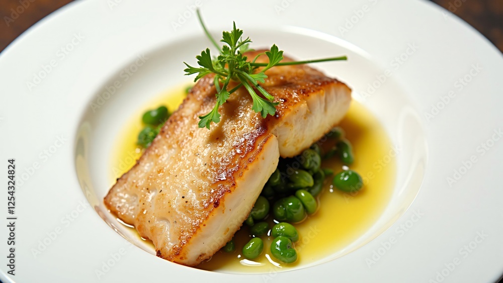 Pan-Seared Fish Fillet with Peas and Lemon Butter Sauce Pan-Seared Fish Fillet with Peas and Lemon Butter Sauce