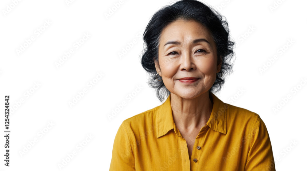 Mature woman smiling against transparent background Mature woman smiling against transparent background