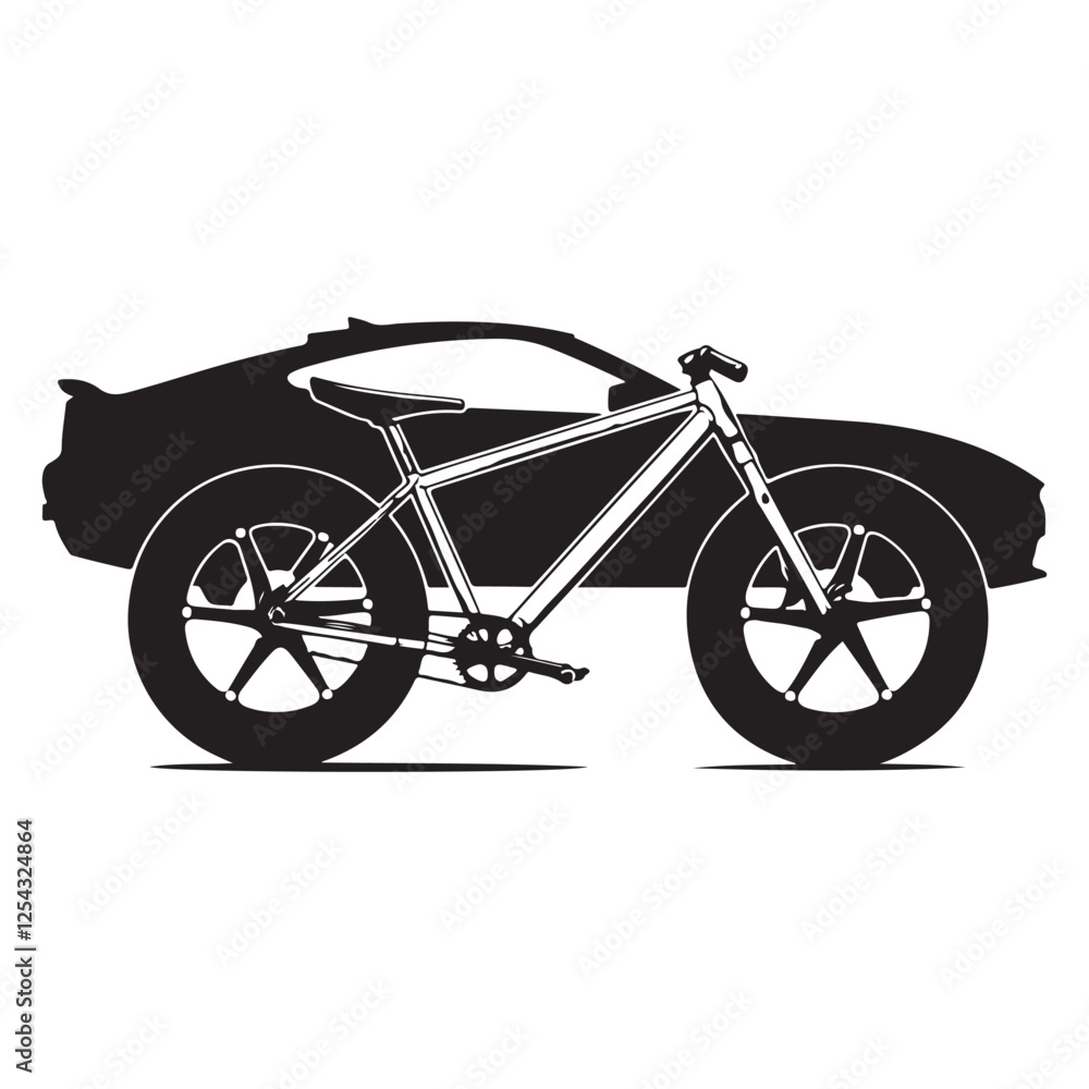 Fototapeta premium black bicycle isolated on white