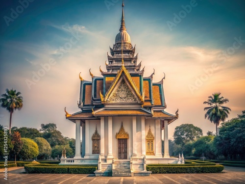 Minimalist Choeung Ek Killing Field Stupa Photography: Cambodia Memorial, Peace, Reflection, Remembrance photo