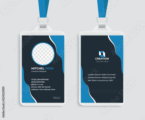 Modern ID Card Layout Design with mockup.