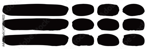 落書き風の手描き枠・フレーム素材集・黒