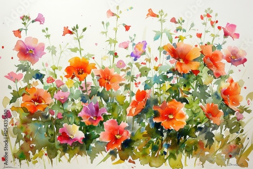 a simple watercolor canvas of for a company's wiki notion, pure white background