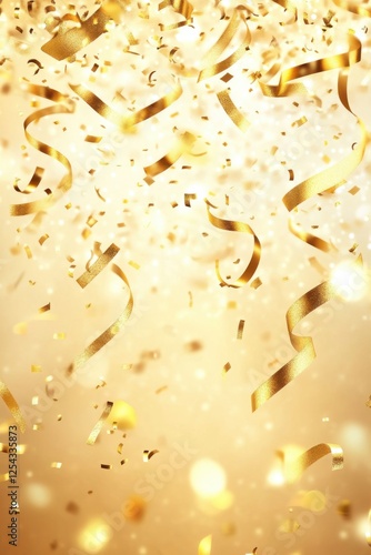 Golden Celebration: A Shower of Joyous Confetti