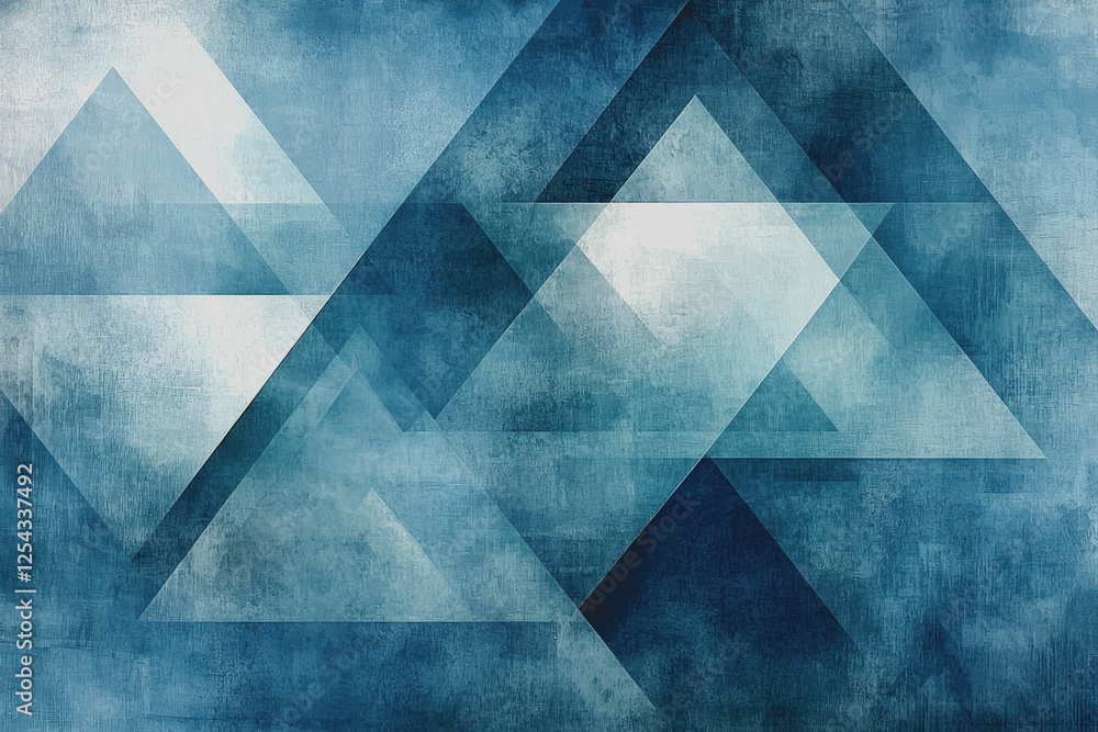 Blue and white abstract background featuring geometric triangles and patterns for design use Blue and white abstract background featuring geometric triangles and patterns for design use