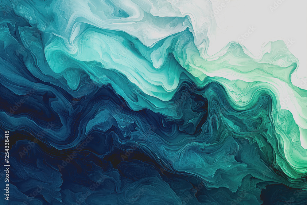 Fototapeta premium Abstract background featuring swirling blue and green colors with a smooth gradient effect