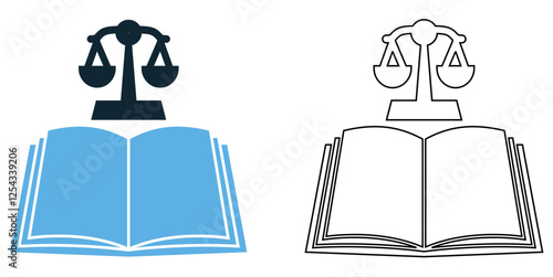 Legal ethics icon vector, professional conduct, law, and justice, legal, court and compliance pictogram symbol ui and ux design, glyphs and stroke line