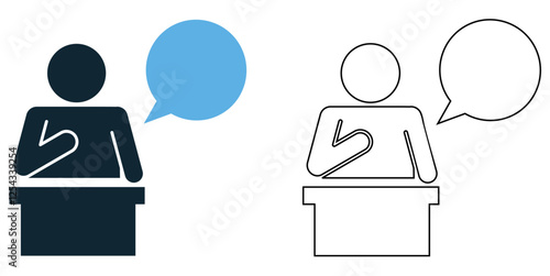 Witness testimony icon vector, legal statements, court evidence, and justice, legal, court and law pictogram symbol ui and ux design, glyphs and stroke line
