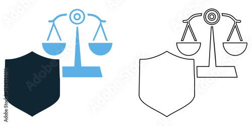 Legal defense icon vector, law, protection, and justice, legal, courtroom and judiciary pictogram symbol ui and ux design, glyphs and stroke line