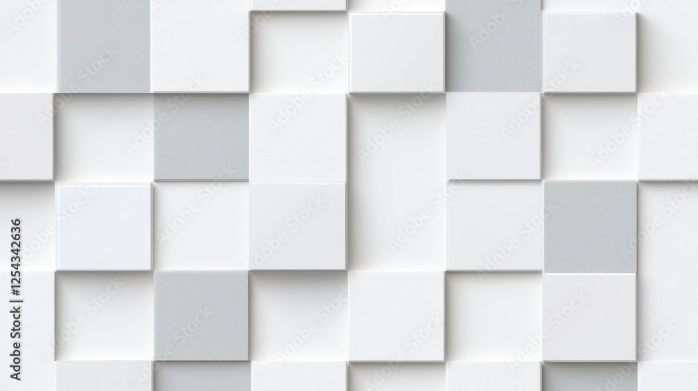 Abstract Geometric Pattern Of White And Gray Cubes Abstract Geometric Pattern Of White And Gray Cubes