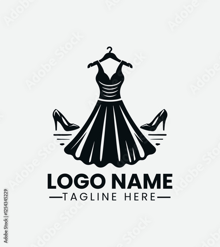 Dress to Impress Logo Design, Fashion Icon Logo, Glamorous Style Logo, Chic Fashion Logo, Haute Couture Logo