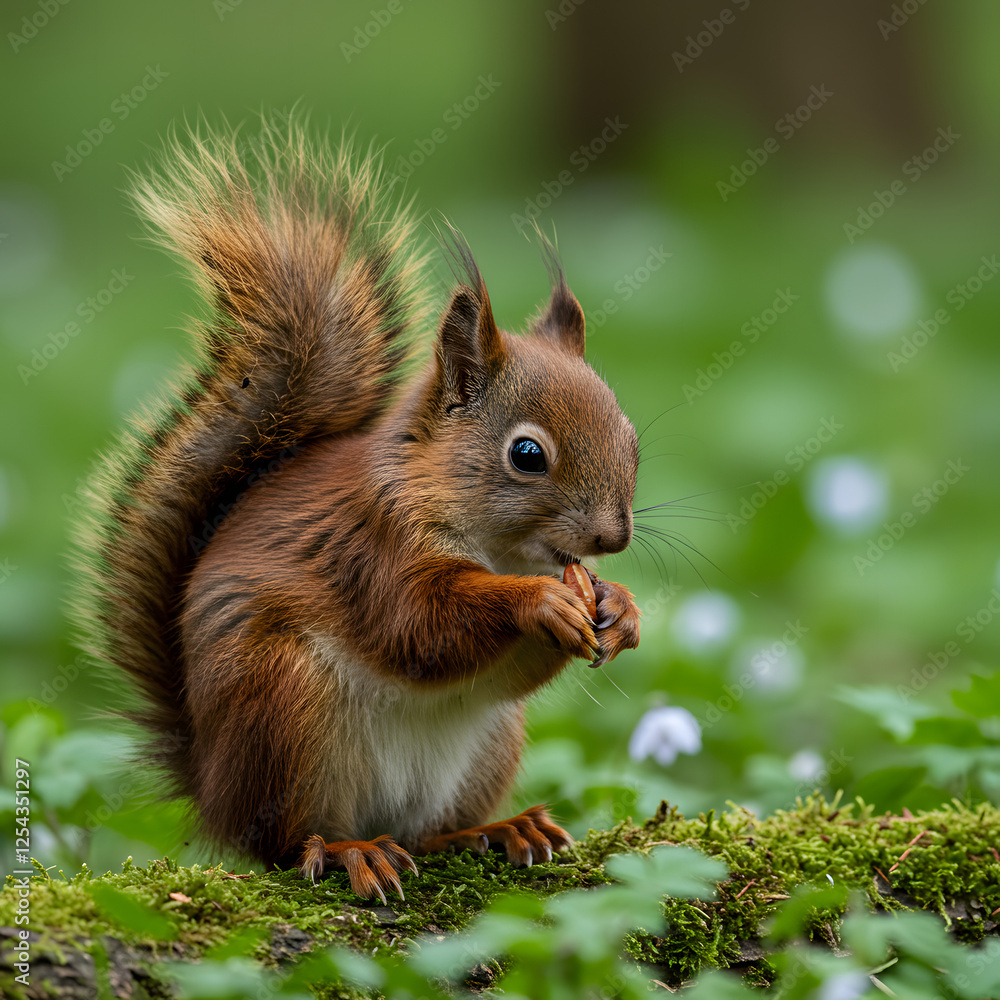 Fototapeta premium squirrel eating nut