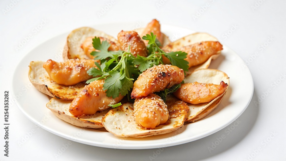 Sesame Crusted Chicken Bites on Flatbreads Sesame Crusted Chicken Bites on Flatbreads