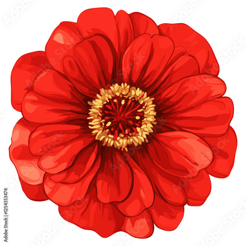 Real red flower illustration petals asteraceae vector
